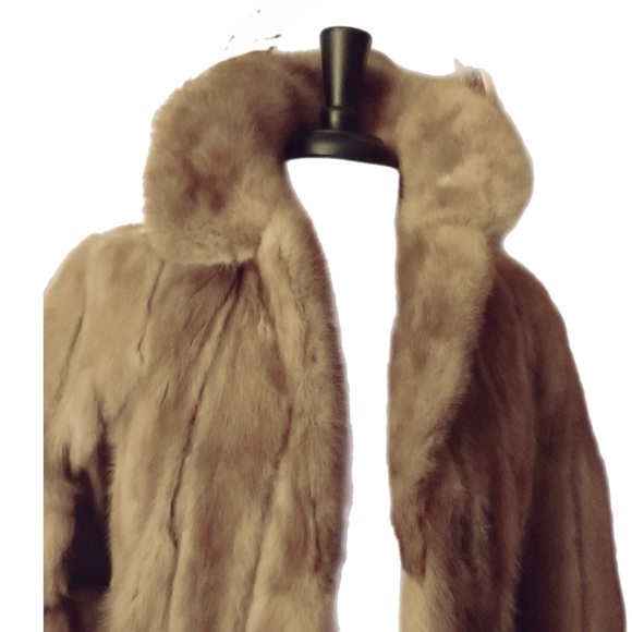 Neusteters Vintage Mink jacket w tie belt -pockets, authentic. Mink. Brown 8 - Picture 3 of 13